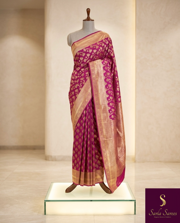 The Manorama Mayura: Magenta-Purple Kanchipuram Silk Saree