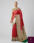 The Rudrani Mayura: Scarlet Red & Emerald Banarasi Silk Saree