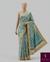 The Tarini Vilasa: Teal & Beige Chevron Printed Tussar Cotton Silk Saree