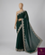The Kaveri Vilasa: Bottle Green Embroidered Georgette Saree