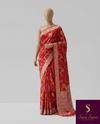 The Kalyani Vilasa: Crimson Red Woven Saree