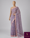 The Lavanya Riva: Lilac Floral Printed Saree