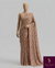 The Tanvi Riva: Dusty Peach & Slate Grey Floral Printed Saree