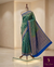 The Mayura Vilasa: Teal Green & Royal Blue Woven Banarasi Saree
