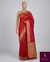 The Kalyani Vilasa: Crimson Red & Antique Gold Woven Saree