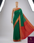 The Devika Vilasa: Emerald Green & Crimson Mysore Crepe Silk Saree