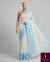 The Lavanya Riva: Pristine White & Sky Blue Embroidered Cotton Saree