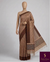 The Dhriti Riva: Earthy Fawn & Chocolate Brown Linen Saree