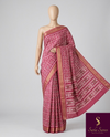 The Radhika Riva: Magenta Berry Geometric Printed Saree