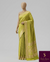 The Vasundhara Vilasa: Chartreuse Green & Antique Gold Silk Saree