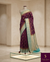 The Yamini Vilasa: Deep Plum & Turquoise Cyan Kanchipuram Silk Saree