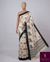 The Gajendra Vilasa: Off-White & Charcoal Black Embroidered Tussar Silk Cotton Saree