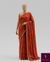 The Ananya Riva: Rust Orange Striped Foil Print Saree