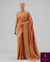 The Mandira Riva: Rust Orange & Golden Amber Printed Brasso Saree