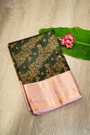 Midnight & Blossom: The Black Kanchipuram with Light Pink