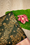 Midnight & Blossom: The Black Kanchipuram with Light Pink