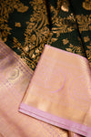 Midnight & Blossom: The Black Kanchipuram with Light Pink
