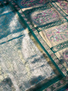 The Jade Meenakari: Sea-Green Brocade Silk Saree with Peacock & Paisley Pallu
