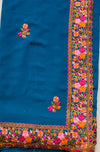 The Charvi Vilasa: Peacock Teal Embroidered Saree