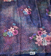 The Midnight Bloom: Indigo Italian Silk Saree with Paisley & Floral Overlay
