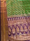 The Kadambari Vilasa: Sage Olive & Royal Purple Kanchipuram Silk Saree