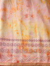 The Rohini Vilasa: Sunset Peach Cloud-Wash Saree