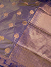 The Royal Nilambari: Imperial Violet & Gold Soft Silk Saree