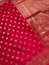 The Kalyani Vilasa: Crimson Red & Antique Gold Woven Saree