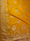 The Hemakshi Vilasa: Haldi Mustard & Antique Zari Woven Saree