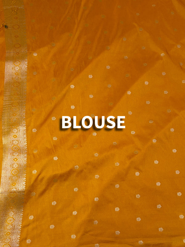 The Hemakshi Vilasa: Haldi Mustard & Antique Zari Woven Saree