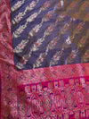 The Meenakshi Vilasa: Muted Purple & Rani Pink Woven Saree