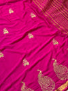 The Ananya Vilasa: Magenta Pink Crepe Silk Saree