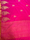 The Ananya Vilasa: Magenta Pink Crepe Silk Saree