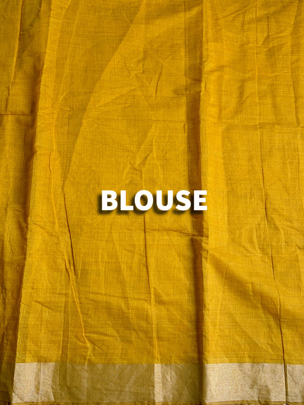 The Hemakshi Vilasa: Haldi Yellow Royal Procession Cotton Saree