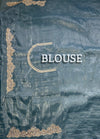 The Meghna Yamuna: Steel Blue Embroidered Raw Silk Saree