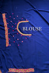 The Royal Nilambari: Midnight Blue Embroidered Georgette Saree