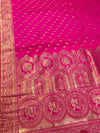 The Gulabi Gulzar: Rani Pink Banarasi Silk Saree With Gold Zari Buta