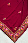 The Sharanya Riva: Deep Maroon & Multicolor Threadwork Embroidered Saree