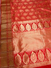 The Sindoor Mayura: Crimson & Gold Heirloom Kanchipuram Silk Saree
