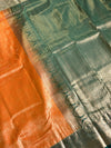 The Haldi Aahana: Mustard Yellow & Bottle Green Kanchipuram Silk Saree