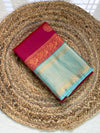 The Tanvi Vilasa: Rani Pink & Pastel Seafoam Kanchipuram Silk Saree