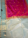 The Tanvi Vilasa: Rani Pink & Pastel Seafoam Kanchipuram Silk Saree