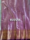 The Indrani Vilasa: Powder Blue & Wine Tissue Kanchipuram Silk Saree