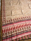 The Desert Flora: Fawn Beige Pure Cotton Saree with Madhubani-Inspired Block Prints