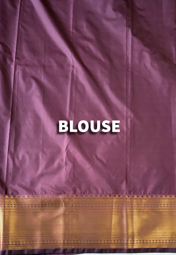 The Kalyani Vilasa: Rani Pink & Royal Purple Kanchipuram Silk Saree