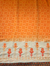 The Vasanta Malini: Sunset Orange Printed Chiffon Saree