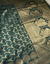 The Royal Mayura: Deep Forest Green Banarasi Silk Saree with Ornate Peacock Brocade