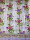 The Lavanya Riva: Lilac Lavender Floral Printed Brasso Saree