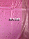 The Pink Nila: Rose Pink Woven Zari Banarasi Silk Saree