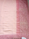 The Charu Mayura: Peach-Nude Embroidered Georgette Saree